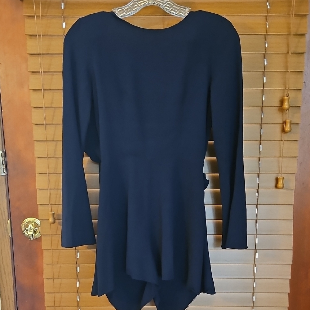 Classy Navy Blue Romper With Cutout Back